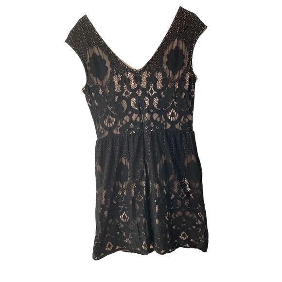 Madison Leigh Size 12 Black & Tan Lace Dress - Picture 4 of 5